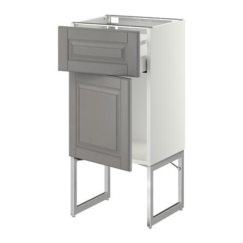 МЕТОД / МАКСИМЕРА Напольный шкаф с ящиком/дверью - белый, Будбин серый, 40x37x60 см