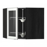 МЕТОД Углов навесн шк с врщ скц/сткл дв - под дерево черный, Ютис матовое стекло/алюминий, 68x60 см МЕТОД Углов навесн шк с врщ скц/сткл дв - под дерево черный, Ютис матовое стекло/алюминий, 68x60 см