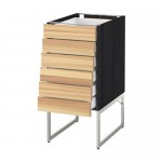 МЕТОД / МАКСИМЕРА Напольн шкаф 6фронт пнл/6 низ ящ - под дерево черный, Торхэмн естественный ясень, 40x60x60 см