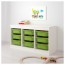 ТРУФАСТ Комбинация д/хранения+контейнерами - белый/зеленый
