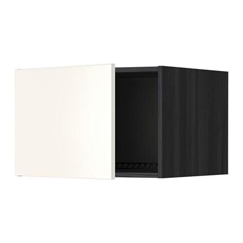 МЕТОД Верх шкаф на холодильн/морозильн - под дерево черный, Веддинге белый, 60x40 см