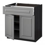 МЕТОД / МАКСИМЕРА Напольный шкаф+ящик/2дверцы - под дерево черный, Будбин серый, 80x60 см МЕТОД / МАКСИМЕРА Напольный шкаф+ящик/2дверцы - под дерево черный, Будбин серый, 80x60 см