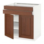 МЕТОД / МАКСИМЕРА Напольный шкаф/2дверцы/2ящика - белый, Филипстад коричневый, 80x60 см МЕТОД / МАКСИМЕРА Напольный шкаф/2дверцы/2ящика - белый, Филипстад коричневый, 80x60 см