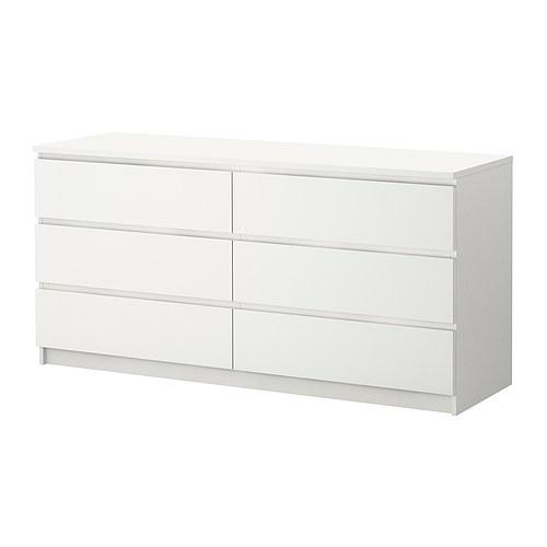 MALM комод с 6 ящиками белый 160x78 см