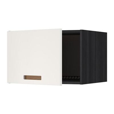 МЕТОД Верх шкаф на холодильн/морозильн - 60x40 см, Мэрста белый, под дерево черный МЕТОД Верх шкаф на холодильн/морозильн - 60x40 см, Мэрста белый, под дерево черный