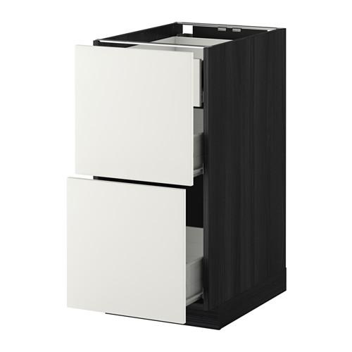 МЕТОД / ФОРВАРА Наполн шк 2 фрнт/3 средн ящ - под дерево черный, Хэггеби белый, 40x60 см