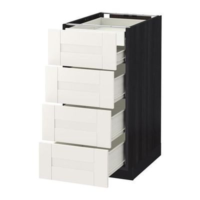 МЕТОД / ФОРВАРА Нплн шк 4фрнт/2нзк/3срд ящ - 40x60 см, Сэведаль белый, под дерево черный