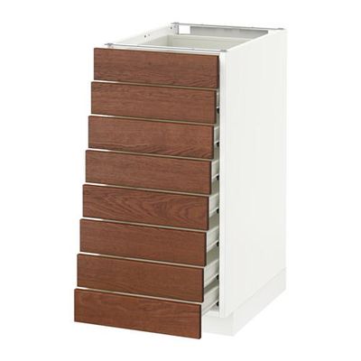 МЕТОД / ФОРВАРА Наполн шкаф 8 фронт/8 низк ящиков - 40x60 см, Филипстад коричневый, белый