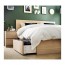MALM каркас кровати+2 кроватных ящика дубовый шпон, беленый/Лонсет 180x200 cm