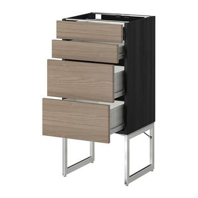 МЕТОД / ФОРВАРА Нплн шк 4 фронт/2 низк/2средн ящ - 40x37x60 см, Брокхульт под грецкий орех светло-серый, под дерево черный МЕТОД / ФОРВАРА Нплн шк 4 фронт/2 низк/2средн ящ - 40x37x60 см, Брокхульт под грецкий орех светло-серый, под дерево черный