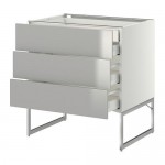 МЕТОД / МАКСИМЕРА Напольн шкаф 3фронт пнл/2низ/2ср ящ - белый, Гревста нержавеющ сталь, 80x60x60 см МЕТОД / МАКСИМЕРА Напольн шкаф 3фронт пнл/2низ/2ср ящ - белый, Гревста нержавеющ сталь, 80x60x60 см