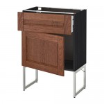 МЕТОД / МАКСИМЕРА Напольный шкаф с ящиком/дверью - под дерево черный, Филипстад коричневый, 60x37x60 см