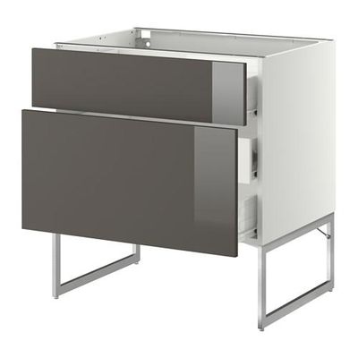 МЕТОД / ФОРВАРА Наполн шк 2 фрнт/3 средн ящ - 80x60x60 см, Рингульт глянцевый серый, белый МЕТОД / ФОРВАРА Наполн шк 2 фрнт/3 средн ящ - 80x60x60 см, Рингульт глянцевый серый, белый