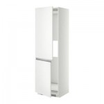 МЕТОД Выс шкаф д/холодильн или морозильн - 60x60x200 см, Нодста белый/алюминий, белый