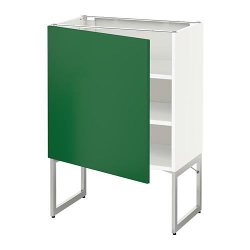 МЕТОД Напольный шкаф с полками - 60x37x60 см, Флэди зеленый, белый