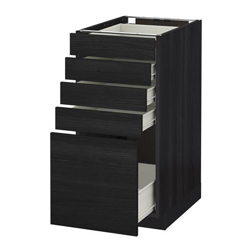 МЕТОД / ФОРВАРА Напольный шкаф с 5 ящиками - под дерево черный, Тингсрид под дерево черный, 40x60 см