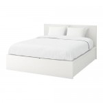 МАЛЬМ Кровать с подъемным механизмом - 180x200 см, белый
