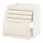 МЕТОД / ФОРВАРА Напольн шк д/вар панели/5фасад/4ящ - 80x60 см, Будбин белый с оттенком, белый