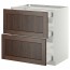 МЕТОД / МАКСИМЕРА Напольный шкаф/2фасада/3ящика - белый, Эдсерум под дерево коричневый, 80x60 см