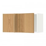 МЕТОД Шкаф навесной угловой - белый, Экестад дуб
