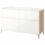 БЕСТО Комбинация для хранения с ящиками - под беленый дуб/Сельсвикен глянцевый/белый, направляющие ящика,нажимные