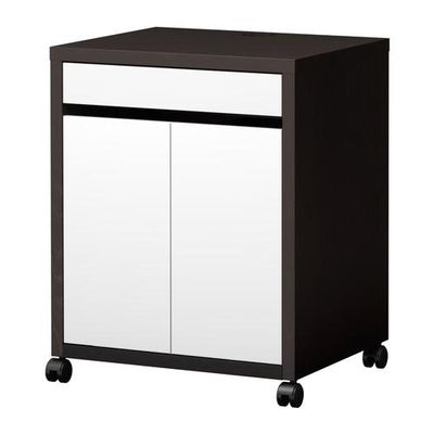 МИККЕ Модуль для хранения - черно-коричневый/белый