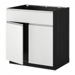 МЕТОД Напольн шкаф п-мойку 2 двр/фрн пнл - Нодста белый/алюминий, под дерево черный МЕТОД Напольн шкаф п-мойку 2 двр/фрн пнл - Нодста белый/алюминий, под дерево черный