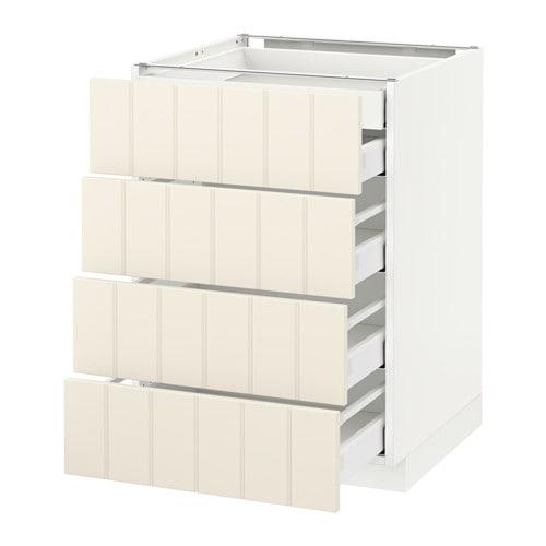 МЕТОД / МАКСИМЕРА Нплн шк 4фрнт/2нзк/3срд ящ - белый, Хитарп белый с оттенком, 60x60 см