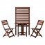 ЭПЛАРО Панель+стол+2 стула - Эпларо для сада/коричневая морилка