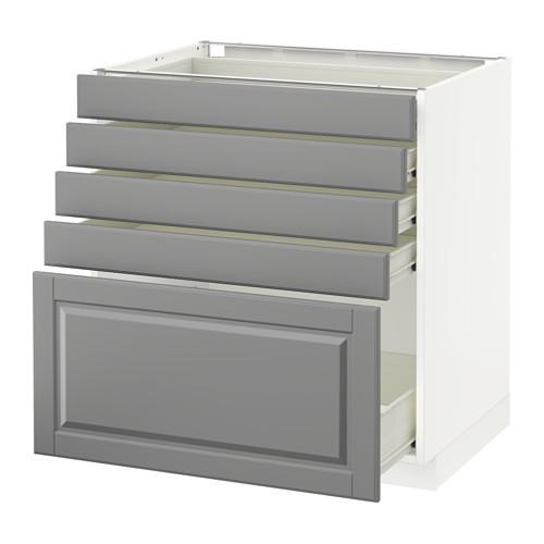 МЕТОД / ФОРВАРА Напольный шкаф с 5 ящиками - 80x60 см, Будбин серый, белый МЕТОД / ФОРВАРА Напольный шкаф с 5 ящиками - 80x60 см, Будбин серый, белый