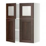 МЕТОД Навесной шкаф/полки/2дв/2стек дв - белый, Эдсерум под дерево коричневый МЕТОД Навесной шкаф/полки/2дв/2стек дв - белый, Эдсерум под дерево коричневый