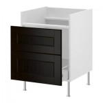 ФАКТУМ Напольн шкаф с 1 ящ д/мойки ДУМШЁ - Рамшё черно-коричневый, 60 см