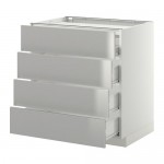 МЕТОД / ФОРВАРА Напольн шкаф/4фронт пнл/4ящика - 80x60 см, Гревста нержавеющ сталь, белый МЕТОД / ФОРВАРА Напольн шкаф/4фронт пнл/4ящика - 80x60 см, Гревста нержавеющ сталь, белый