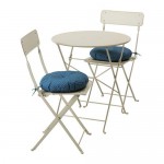 SALTHOLMEN стол+2 складных стула,д/сада бежевый/Иттерон синий