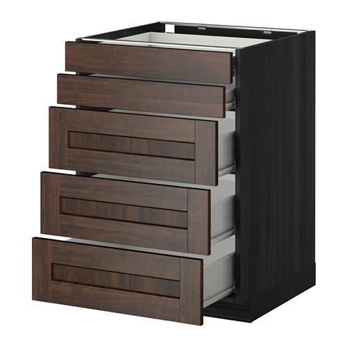 МЕТОД / ФОРВАРА Нплн шк 5фрнт/2нзк/3срд ящ - под дерево черный, Эдсерум под дерево коричневый, 60x60 см МЕТОД / ФОРВАРА Нплн шк 5фрнт/2нзк/3срд ящ - под дерево черный, Эдсерум под дерево коричневый, 60x60 см