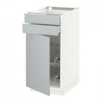 МЕТОД / МАКСИМЕРА Напольн шкаф/дверца/2ящ/првл крзн - 40x60 см, Веддинге серый, белый