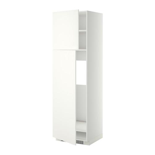 МЕТОД Высокий шкаф д/холодильника/2дверцы - белый, Хэггеби белый, 60x60x200 см