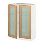 МЕТОД Напольный шкаф с 2 стекл дверцами - белый, 60x37x80 см
