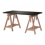 ЛИННМОН / ФИНВАРД Стол - черно-коричневый/бук