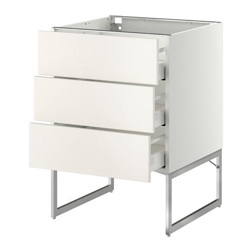 МЕТОД / МАКСИМЕРА Нплн шк 3 фрнт/3 средн ящика - белый, Веддинге белый, 60x60x60 см