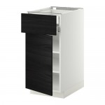 МЕТОД / ФОРВАРА Напольн шкаф двр/фр пнл/плк/2низ ящ - белый, Тингсрид под дерево черный, 40x60 см МЕТОД / ФОРВАРА Напольн шкаф двр/фр пнл/плк/2низ ящ - белый, Тингсрид под дерево черный, 40x60 см