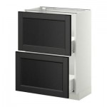 МЕТОД / ФОРВАРА Напольный шкаф с 2 ящиками - 60x37 см, Лаксарби черно-коричневый, белый МЕТОД / ФОРВАРА Напольный шкаф с 2 ящиками - 60x37 см, Лаксарби черно-коричневый, белый