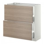 МЕТОД / ФОРВАРА Напольный шкаф с 2 ящиками - 80x37 см, Брокхульт под грецкий орех светло-серый, белый МЕТОД / ФОРВАРА Напольный шкаф с 2 ящиками - 80x37 см, Брокхульт под грецкий орех светло-серый, белый