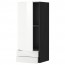 МЕТОД / МАКСИМЕРА Навесной шкаф с дверцей/2 ящика - под дерево черный, Рингульт глянцевый белый, 40x100 см