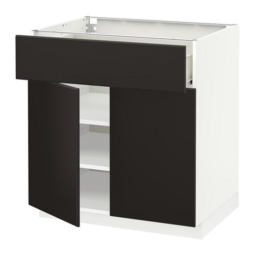МЕТОД / ФОРВАРА Напольный шкаф+ящик/2дверцы - белый, Кунгсбакка антрацит МЕТОД / ФОРВАРА Напольный шкаф+ящик/2дверцы - белый, Кунгсбакка антрацит
