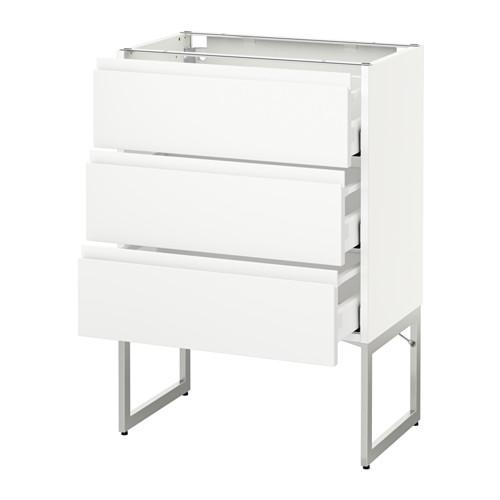 МЕТОД / МАКСИМЕРА Нплн шк 3 фрнт/3 средн ящика - белый, Воксторп белый, 60x37x60 см МЕТОД / МАКСИМЕРА Нплн шк 3 фрнт/3 средн ящика - белый, Воксторп белый, 60x37x60 см