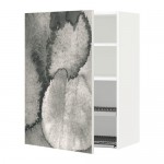 МЕТОД Шкаф навесной с сушкой - белый, Кальвиа с печатным рисунком, 60x80 см