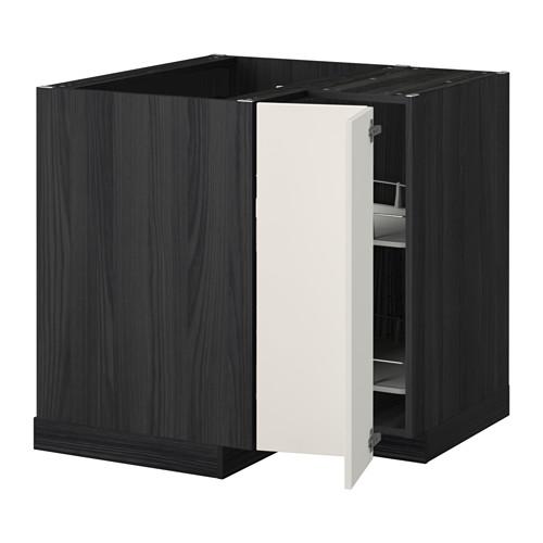 Metod Corner Floor Cabinet With Rotating Black Wedding White