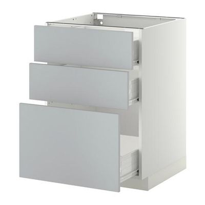 МЕТОД / ФОРВАРА Напольный шкаф с 3 ящиками - 60x60 см, Веддинге серый, белый МЕТОД / ФОРВАРА Напольный шкаф с 3 ящиками - 60x60 см, Веддинге серый, белый