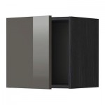 МЕТОД Шкаф навесной - 40x40 см, Рингульт глянцевый серый, под дерево черный МЕТОД Шкаф навесной - 40x40 см, Рингульт глянцевый серый, под дерево черный